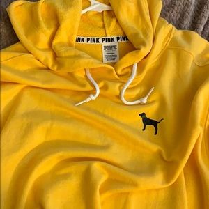 Yellow hoodie from pink